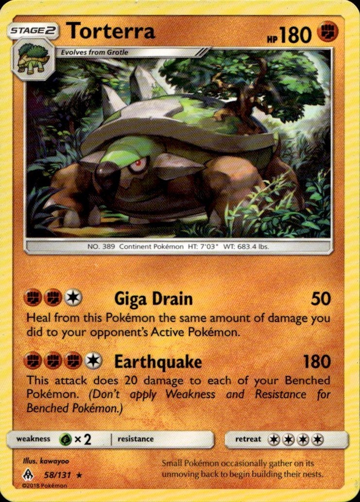 Torterra 58/131 Rare Forbidden Light Pokemon Lightly Played