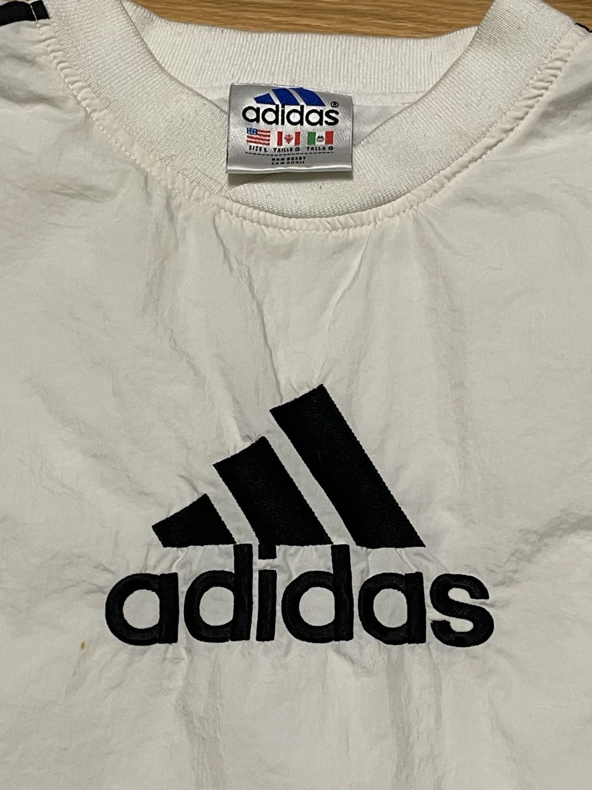 Vintage Adidas White Windbreaker Pullover Men’s L