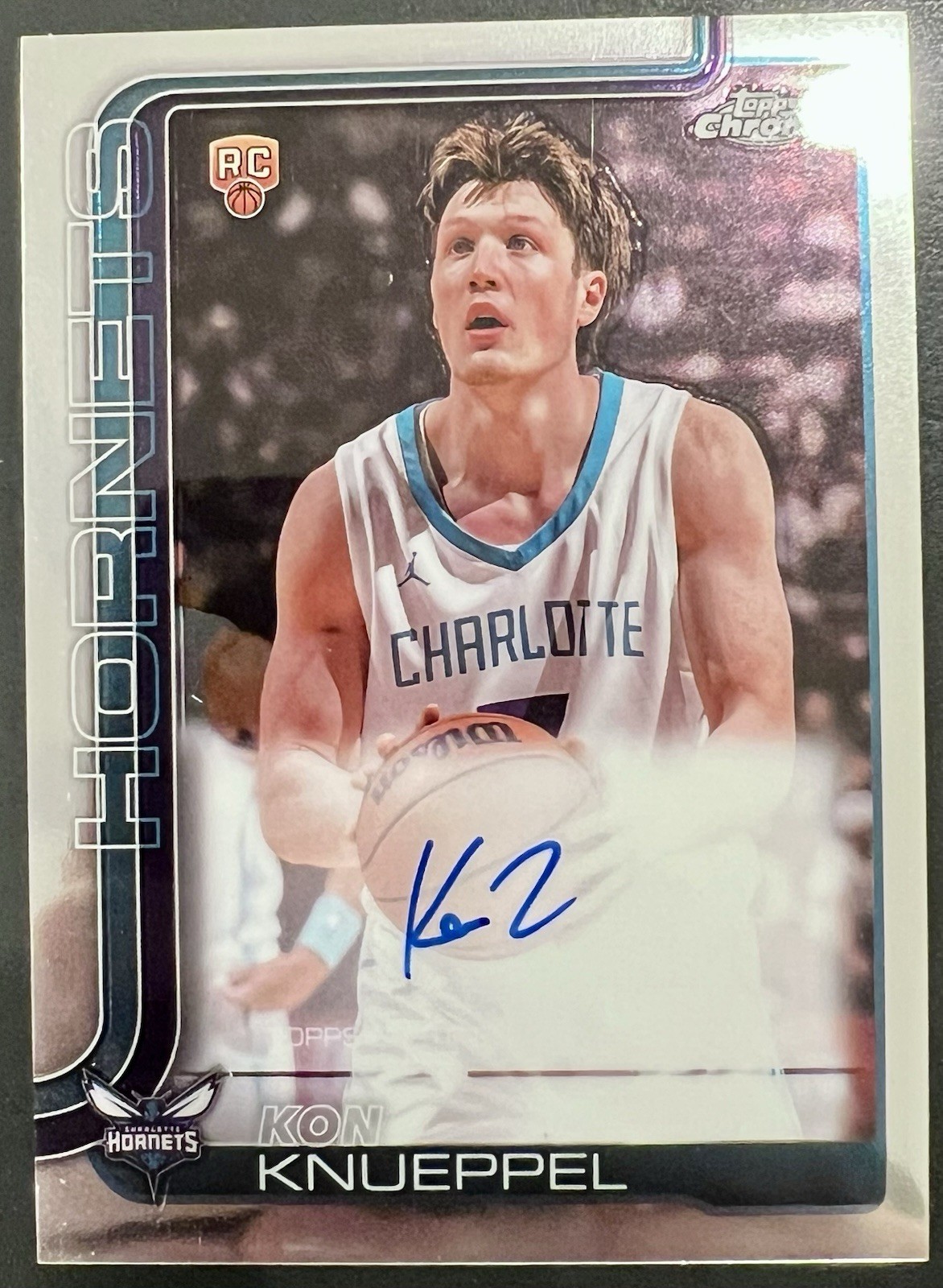 2025-26 Topps Chrome Kon Knueppel Rookie RC Autographs Auto Hornets #TCAR-KK