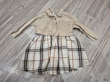 Mädchen Kleid Gr. 74/80 Beige/kariert mit J�...