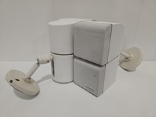 Pair of 2 Bose Acoustimass Double Cube Speakers White With Wall Ceiling Mounts