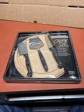 Set Servizio Formaggio Global Decor Tavola Rotonda in Legno 3 Coltelli da Taglio Affettare