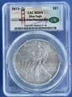 2013-S American Silver Eagle CAC MS69 San Francisco Mint