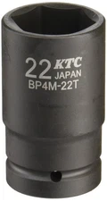 Kyoto Machinery Tools (KTC) Impact Wrench Socket BP4M22TP Dimensions across flat