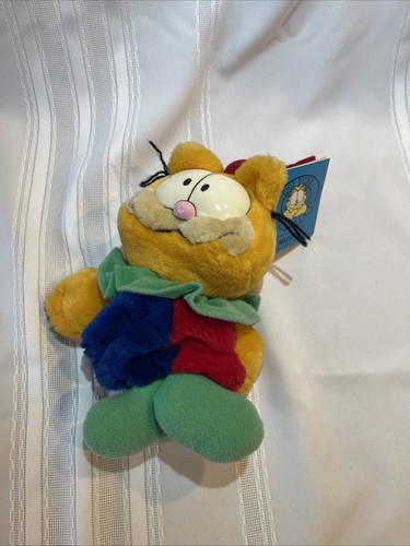 Vintage Dakin Garfield Jester Pull Musical Plush Toy 1990s #46-5410 Works!