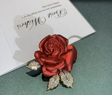 Fashion 3D Rose Flower Brooch Pin for Women Girls