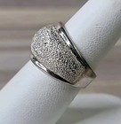 Designer Sterling Silver Brushed Dome Ring Size 6.75 Textured Wide Band 6.52g — photo 3