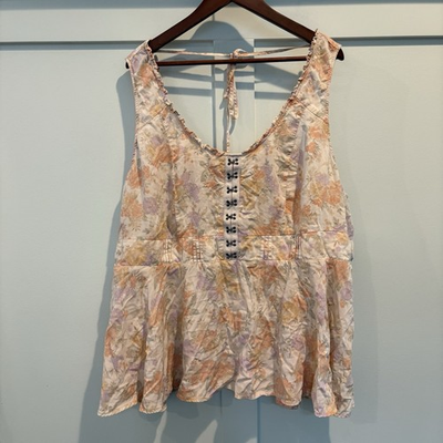 #ad Torrid Babydoll Corset Top 5X Cream Pink Festival Fairy Coquette Bloom Whimsy $11.10