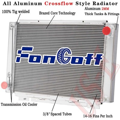CU64TB 4Row Aluminum Radiator Fit 1961-1966 Ford Thunderbird T-Bird 6.4L 7.0L V8