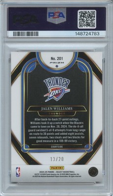 Jalen Williams 2024-25 Select Courtside Red Mojo Prizm OKC Thunder