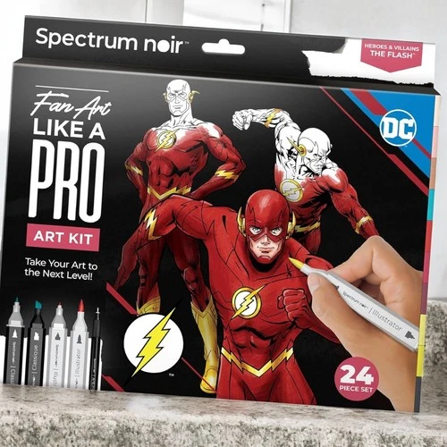 DC Art Kit Fan Art Like A Pro 24 Piece Set Teen 14 Years + The Flash Artist Gift