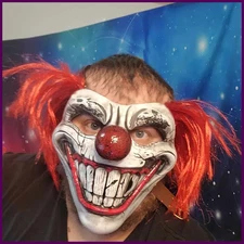 Twisted Metal Sweet Tooth Joker Mask Cosplay Bloody Half Face Clown Latex Masks