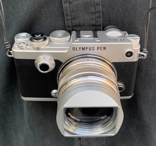 Black/Silver Metal Square Lens Hood with Cap For Olympus 17mm F1.8 12mm F2 Lens