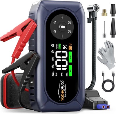 9-in-1 Jump Starter with Air Compressor 4500A 150PSI Portable Car Battery Jump S