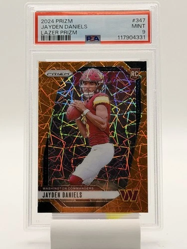 2024 Panini Prizm Orange Lazer Laser Jayden Daniels MINT PSA 9 #347 Rookie RC