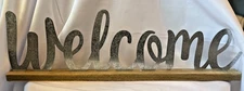 Galvanized Metal Welcome Sign Rustic Farmhouse Tabletop Decor Hobby Lobby 24”