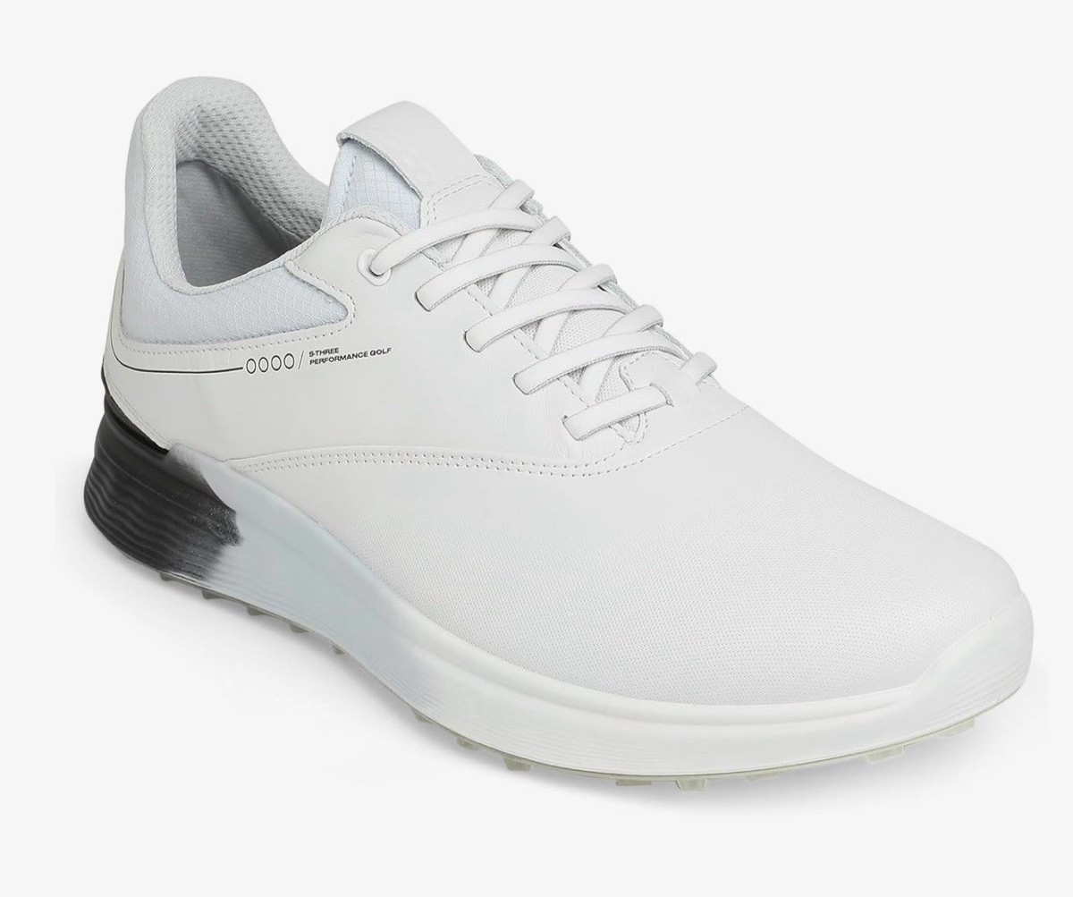 ECCO S-Three GTX Gore Tex Leather Golf Shoes White/ Sky Blue | eBay