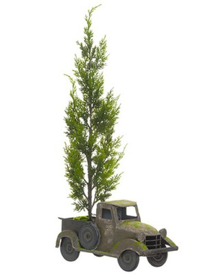 38'' Artificial Evergreen Cedar Tree in Farm Truck Planter (Green, 1)