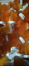 50 CVS Pill Bottles Empty Plastic Rx Prescription Med Amber Orange Storage Craft