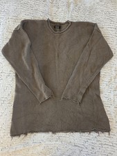 Zara Sweater Men's Crewneck Distressed Brown Size Large