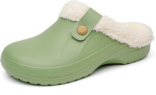 Classic Fur Lined Clogs for Women Men Warm Plush Home Bedroom House Slippers Gar