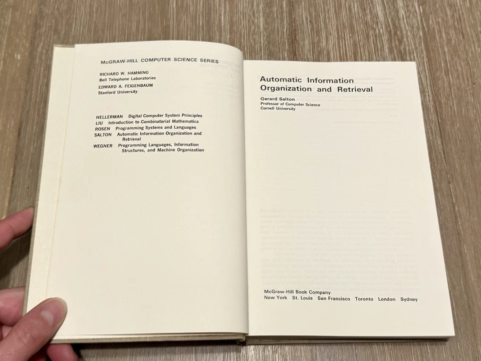 Automatic Information Organization and Retrieval by Gerald Salton 1968 HC/DJ - Image 2 of 4