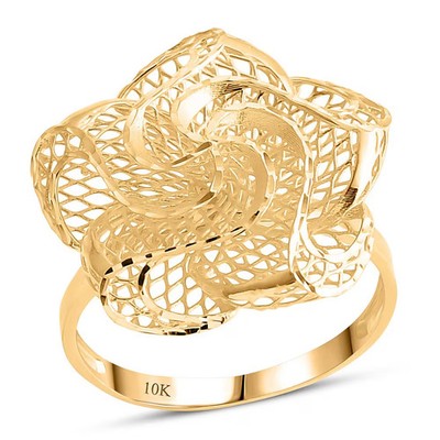 Blooming Flower Ring in 10K Yellow Gold Size 7 2.30 Grams Christmas Gifts