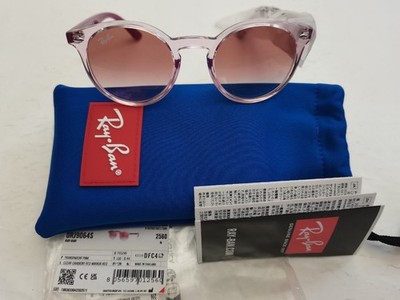 NEU IN OVP RAY-BAN ITALY RJ9064S 7052/V0 ROUND TRANS PINK/GRAD RED MIRROR 44 [] 19 130