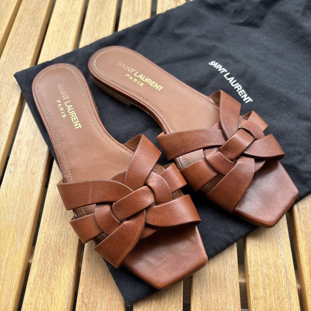 Sandali Saint Laurent Paris Goku marroni US 5 5 usati in ottime condizioni senza scatola