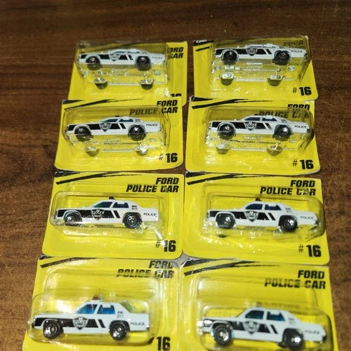 Lot of 8 NEW Vintage 93 Matchbox Diecast 1/64 Ford LTD Police Car PD-21 Cut Card