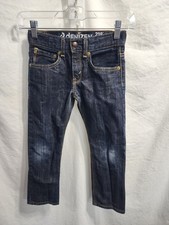 Denizen Levi's 218 Slim Straight Fit Size 7 Regular Dark Blue Adj. Waist Jeans