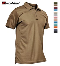 Men's Polo Shirts Short Sleeve Golf Sport Plain T-Shirt Quick Dry Casual Work T