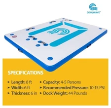 Coolwave Inflatable Floating Dock - 8ft x 6ft x 6in