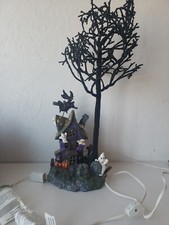 Halloween Lighted House Tree Ghost Ghost Witch Graveyard