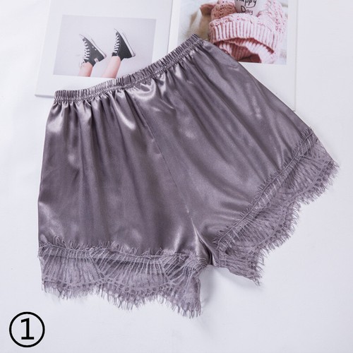 Lady Satin Shorts Lace Panties Faux Silk Pajamas Floral Underwears Bloomers Cosy - Picture 5 of 16
