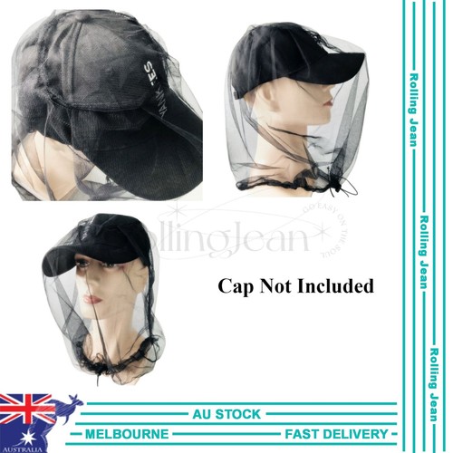 Mosquito Fly Head Net Outdoor Fishing Insect Mesh Hat Bee Bug Mozzie Protector - Picture 3 of 6