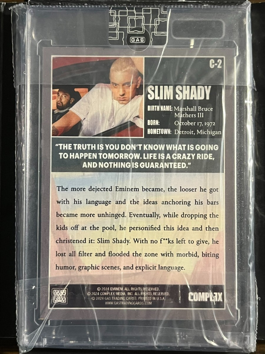EMINEM エミネム COMPLEX GAS トレーディングカード 未開封 Complex x Eminem x GAS SEALED LIMITED EDITION Card /313