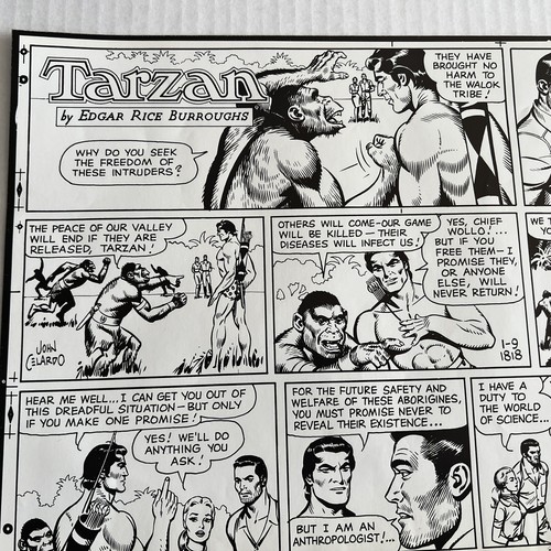 TARZAN Zeitung Comicstreifen Proof ganze Woche Januar 1966 2 Blatt John Celardo - Bild 3 von 9