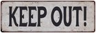 KEEP OUT! Vintage Look Rustic Metal Sign Chic Retro 106180035059