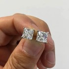 Earrings! Natural Diamonds! Not Lab! 2 Ctw Princess Cut Diamond