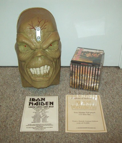 1998 Iron Maiden Eddie's Head Rare CD Discography Box Set archive tix guitar