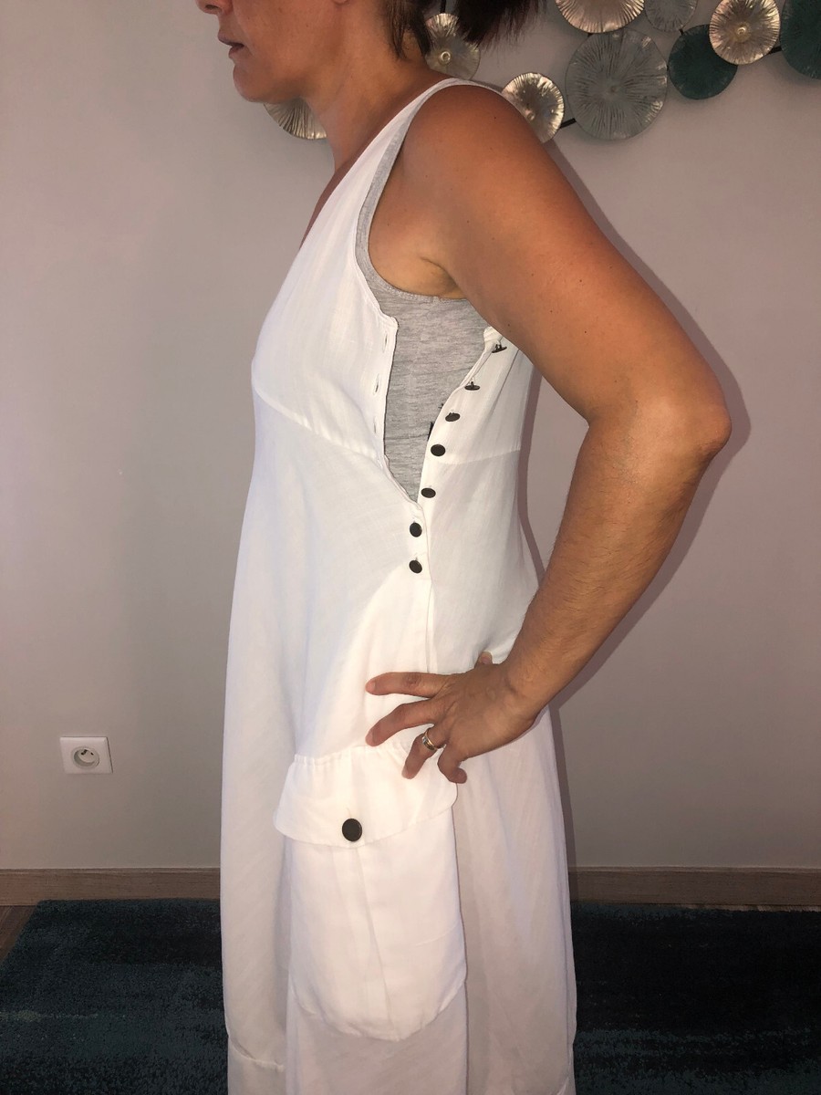 Robe Ample En Coton Et Lin écru Marithé François Girbaud Taille 38/40 - Excellent état Occasion