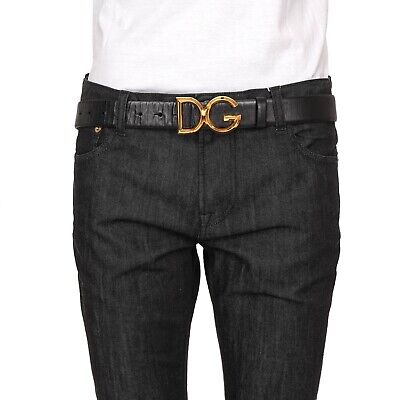 DOLCE & GABBANA DG Logo Metal Buckle Horse Leather Belt DOLCE & GABBANA DG Logo Metal Buckle Horse Leather Belt