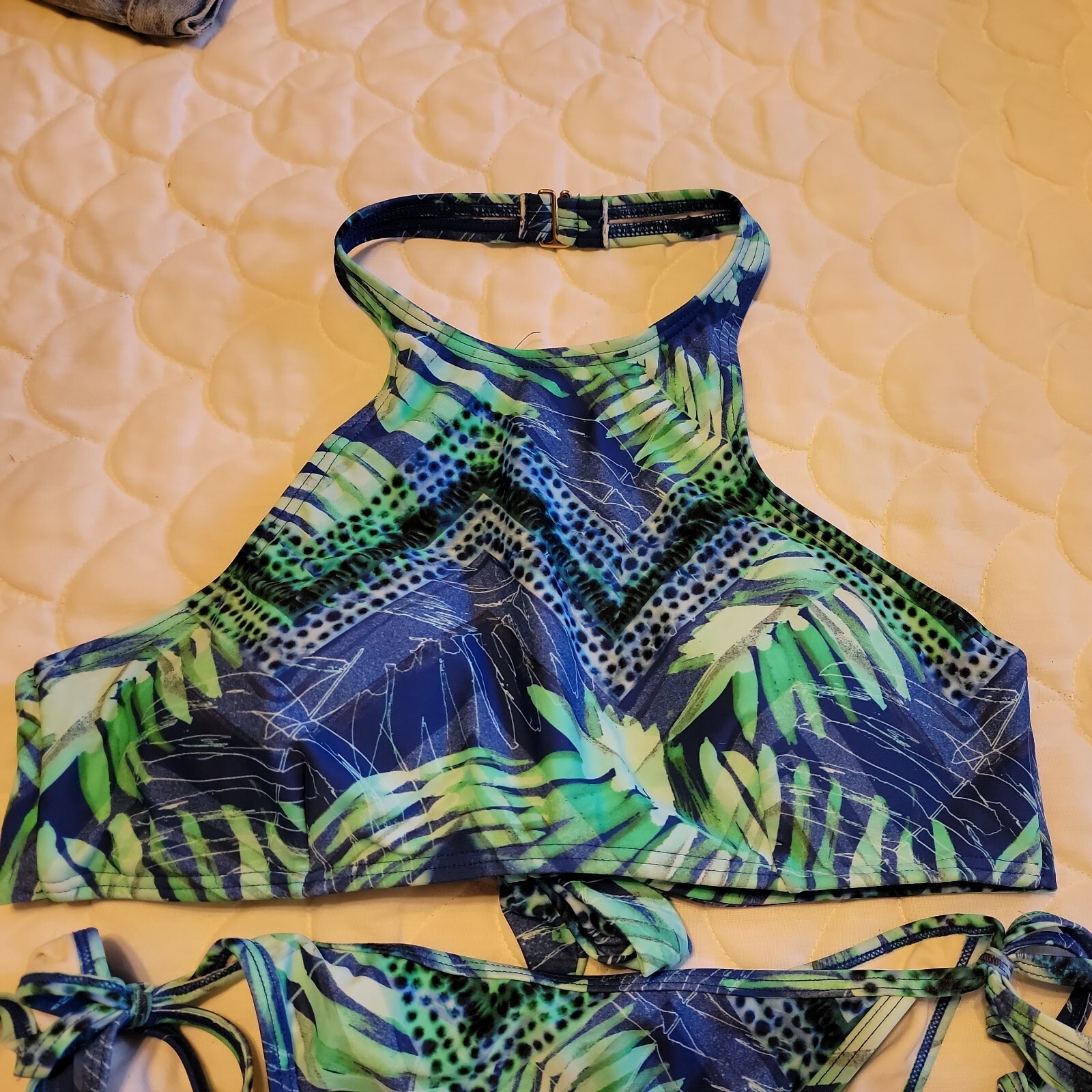 Express Swim Halter Top Bikini Bottom Swimsuit Bikini… Gem