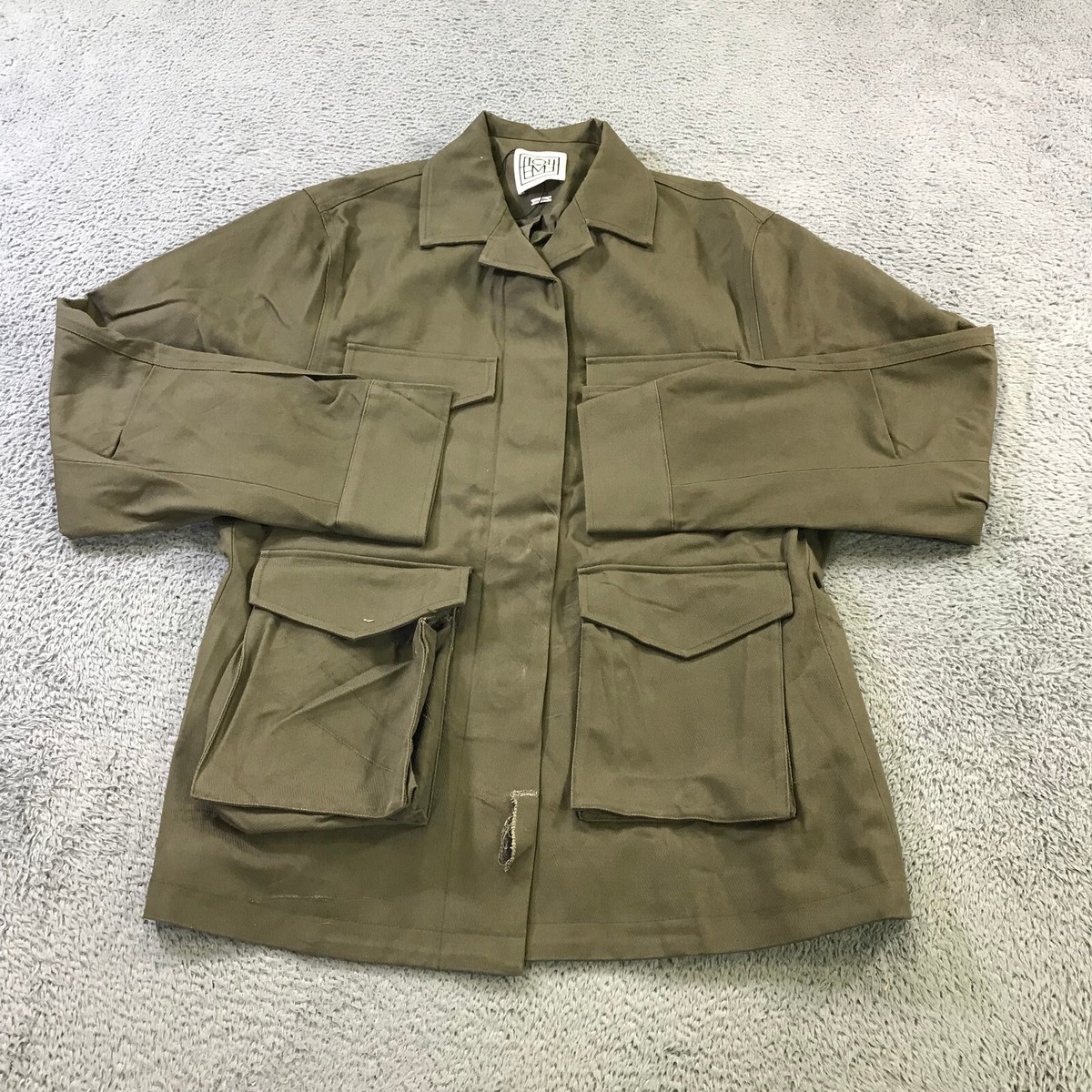 Toteme Jacket Womens 34 Org.$630 Army Jacket Khaki Green