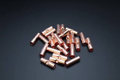 10-Pack 6 AWG Bare Copper Butt Connectors - Non-Insulated Crimp Terminals For Battery Cables 7 thumbnail image