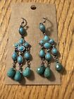 Barse Turquoise Dangle Chandelier Earrings Sterling Silver Vintage Large
