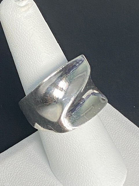 SOLID CAST 925 STERLING SILVER TWISTED FACE RING … - image 4