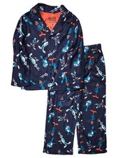 Boys Looney Tunes Navy Blue Flannel Pajama Shirt  Sleep Pants Set