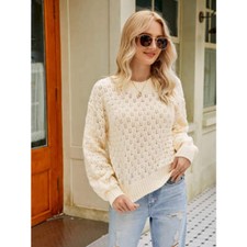 Openwork Round Neck Sweater